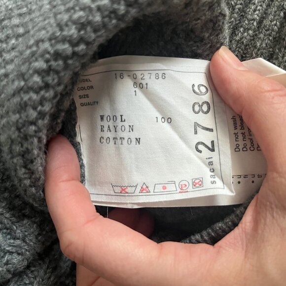 Sacai Mock Neck Wool Sweater - Picture 5 of 6